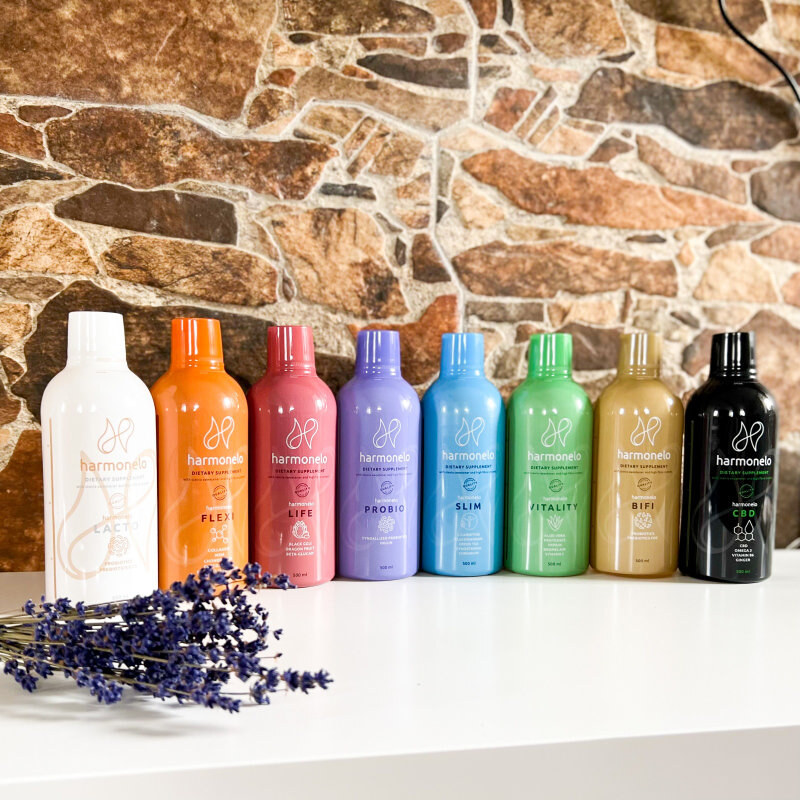 Harmonelo liquid probiotic and prebiotic product range